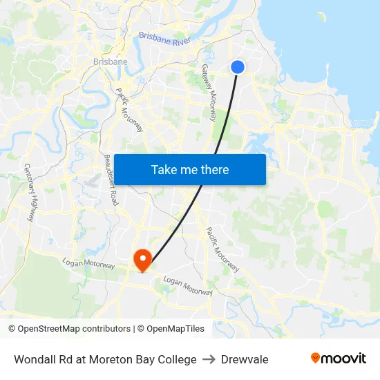 Wondall Rd at Moreton Bay College to Drewvale map