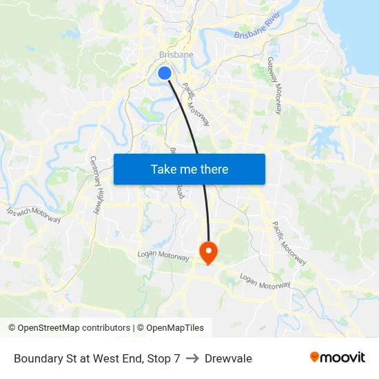 Boundary St at West End, Stop 7 to Drewvale map