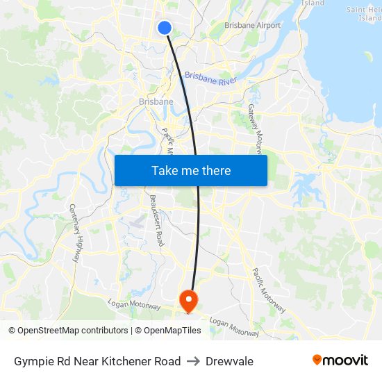 Gympie Rd Near Kitchener Road to Drewvale map