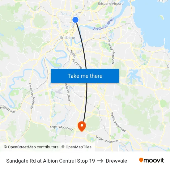Sandgate Rd at Albion Central Stop 19 to Drewvale map