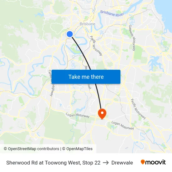 Sherwood Rd at Toowong West, Stop 22 to Drewvale map