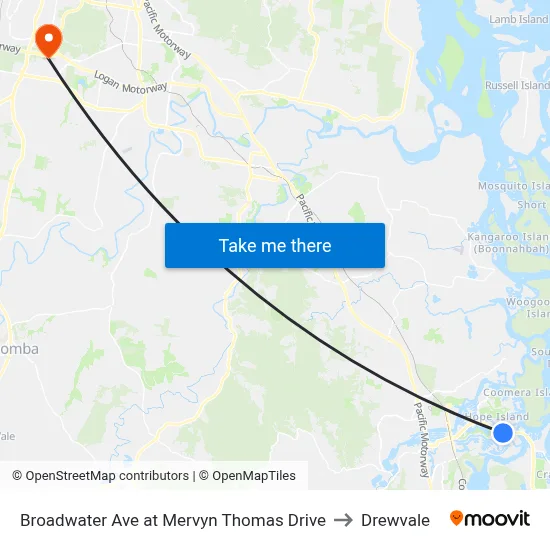 Broadwater Ave at Mervyn Thomas Drive to Drewvale map