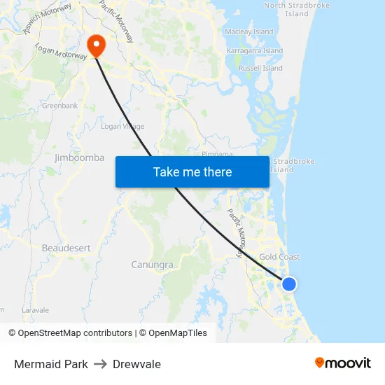 Mermaid Park to Drewvale map