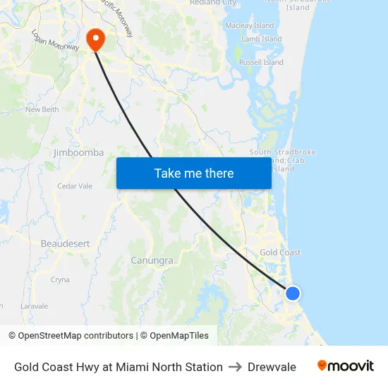 Gold Coast Hwy at Miami North Station to Drewvale map