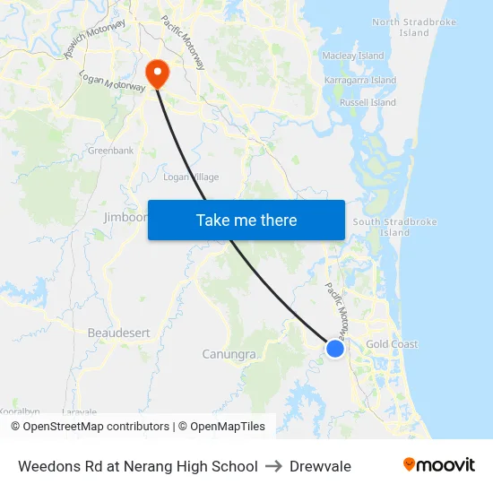 Weedons Rd at Nerang High School to Drewvale map