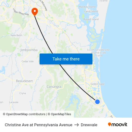 Christine Ave at Pennsylvania Avenue to Drewvale map