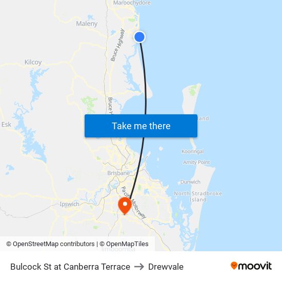 Bulcock St at Canberra Terrace to Drewvale map