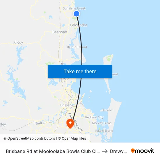 Brisbane Rd at Mooloolaba Bowls Club Closed to Drewvale map