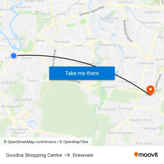 Goodna Shopping Centre to Drewvale map