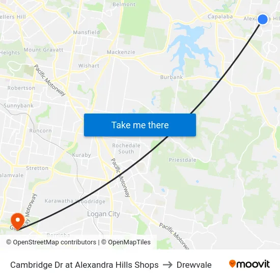 Cambridge Dr at Alexandra Hills Shops to Drewvale map