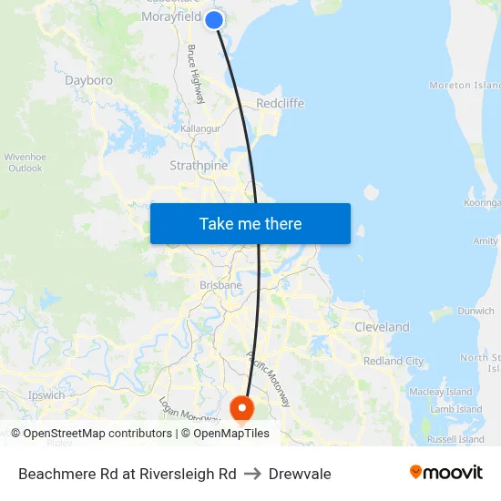 Beachmere Rd at Riversleigh Rd to Drewvale map