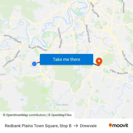 Redbank Plains Town Square, Stop B to Drewvale map