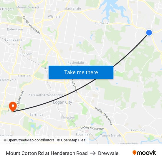 Mount Cotton Rd at Henderson Road to Drewvale map