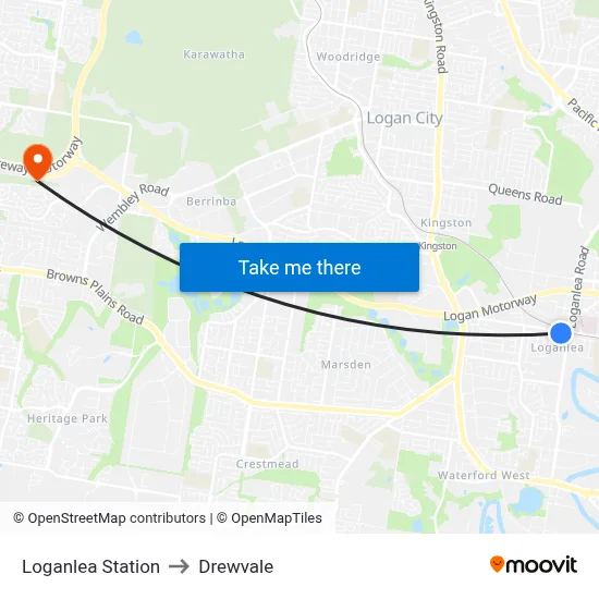 Loganlea Station to Drewvale map