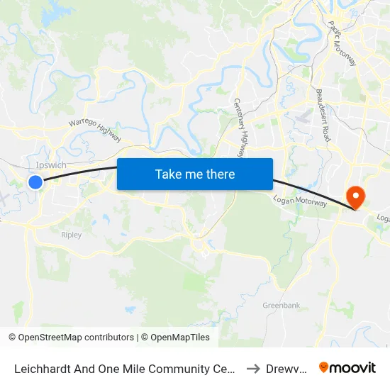 Leichhardt And One Mile Community Centre to Drewvale map