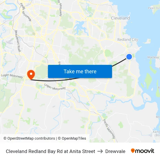 Cleveland Redland Bay Rd at Anita Street to Drewvale map