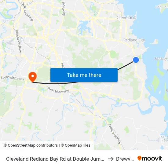 Cleveland Redland Bay Rd at Double Jump Road to Drewvale map