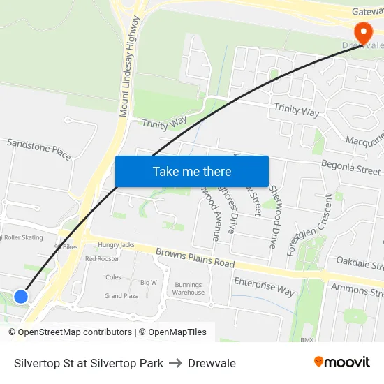 Silvertop St at Silvertop Park to Drewvale map