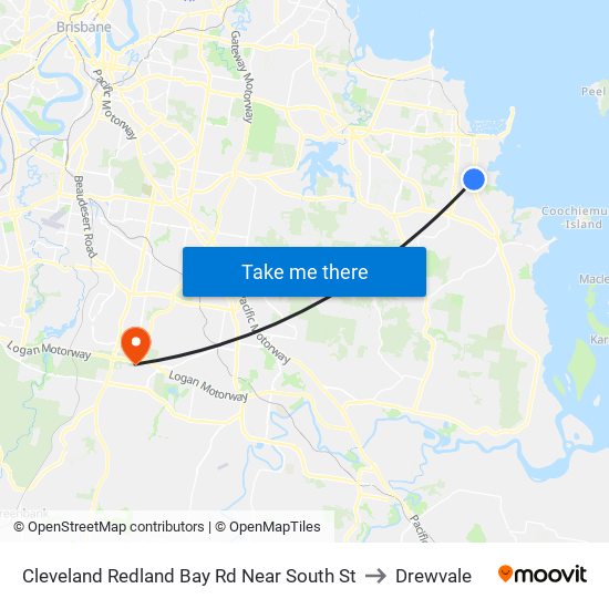 Cleveland Redland Bay Rd Near South St to Drewvale map