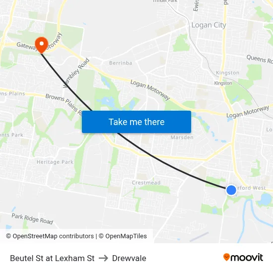 Beutel St at Lexham St to Drewvale map