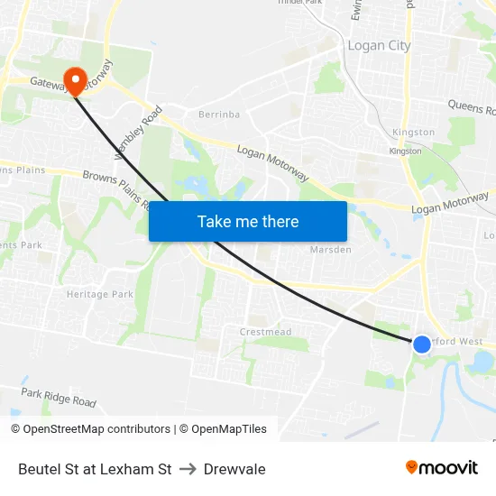 Beutel St at Lexham St to Drewvale map