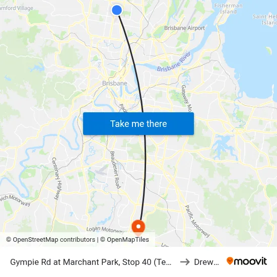 Gympie Rd at Marchant Park, Stop 40 (Temp Closure) to Drewvale map