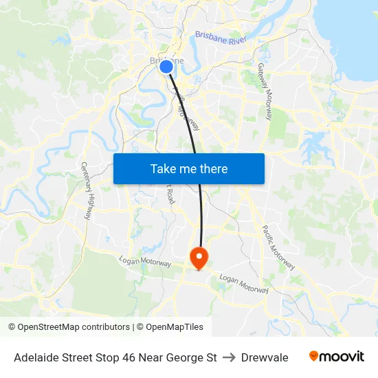 Adelaide Street Stop 46 Near George St to Drewvale map