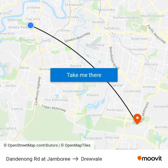 Dandenong Rd at Jamboree to Drewvale map