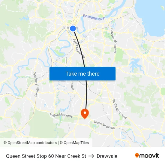 Queen Street Stop 60 Near Creek St to Drewvale map