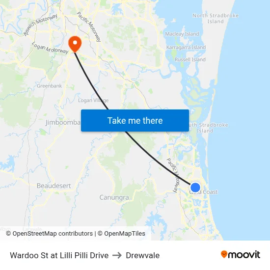 Wardoo St at Lilli Pilli Drive to Drewvale map