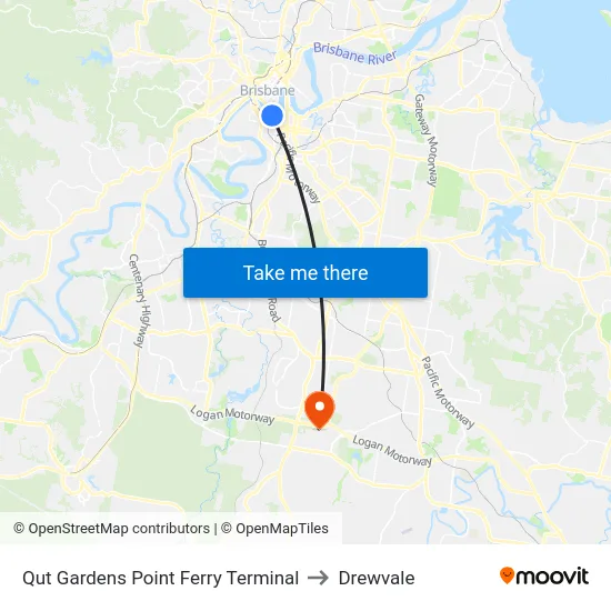 Qut Gardens Point Ferry Terminal to Drewvale map