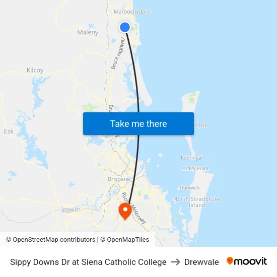 Sippy Downs Dr at Siena Catholic College to Drewvale map