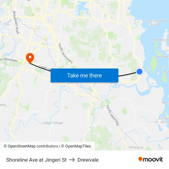 Shoreline Ave at Jingeri St to Drewvale map