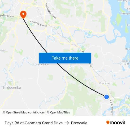 Days Rd at Coomera Grand Drive to Drewvale map