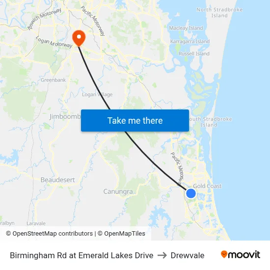 Birmingham Rd at Emerald Lakes Drive to Drewvale map