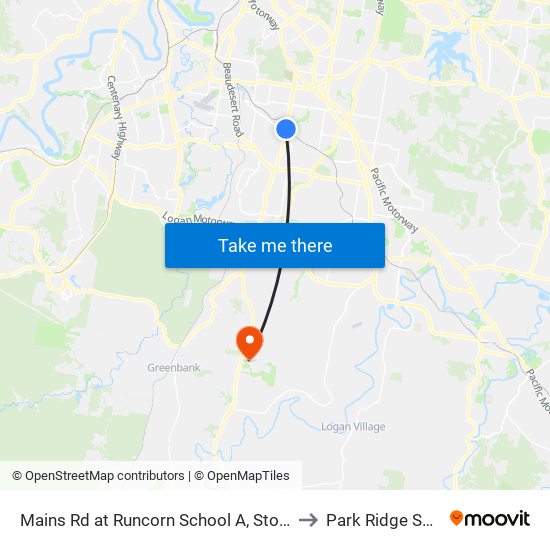 Mains Rd at Runcorn School A, Stop 68b to Park Ridge South map