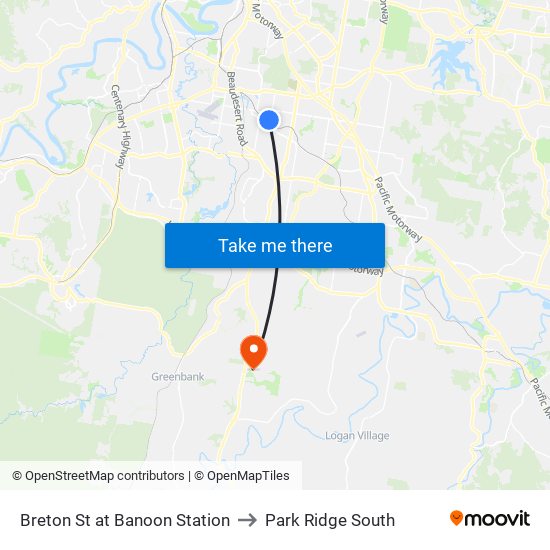 Breton St at Banoon Station to Park Ridge South map
