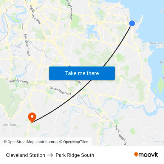Cleveland Station to Park Ridge South map