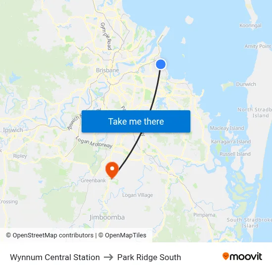 Wynnum Central Station to Park Ridge South map