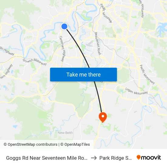 Goggs Rd Near Seventeen Mile Rocks Rd to Park Ridge South map