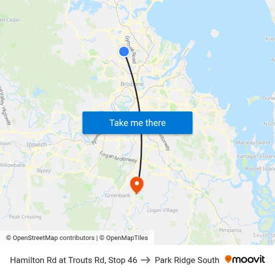Hamilton Rd at Trouts Rd, Stop 46 to Park Ridge South map