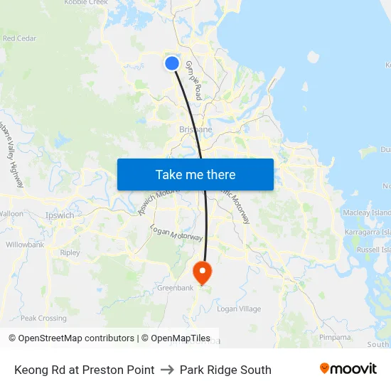 Keong Rd at Preston Point to Park Ridge South map