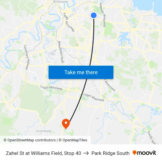 Zahel St at Williams Field, Stop 40 to Park Ridge South map