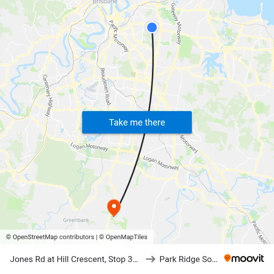 Jones Rd at Hill Crescent, Stop 35/36 to Park Ridge South map