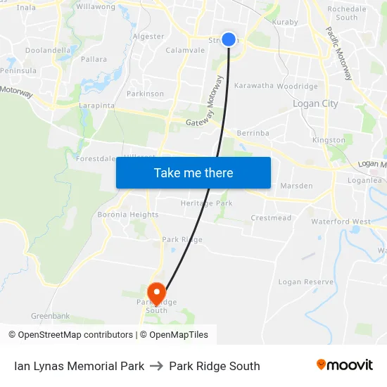 Ian Lynas Memorial Park to Park Ridge South map