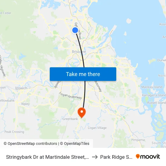 Stringybark Dr at Martindale Street, Stop 47 to Park Ridge South map