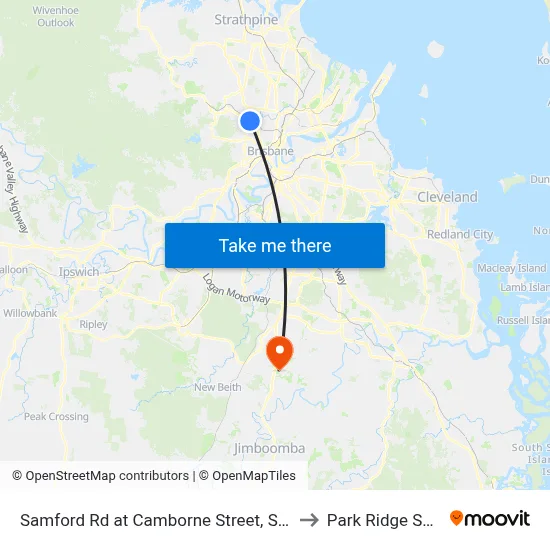Samford Rd at Camborne Street, Stop 28 to Park Ridge South map