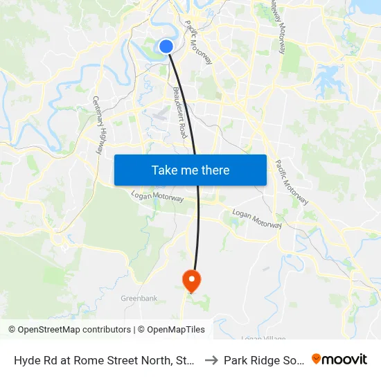 Hyde Rd at Rome Street North, Stop 27 to Park Ridge South map