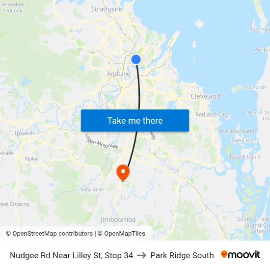 Nudgee Rd Near Lilley St, Stop 34 to Park Ridge South map