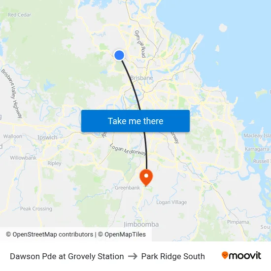 Dawson Pde at Grovely Station to Park Ridge South map